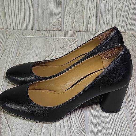 Coach Black Leather Black Heel Pumps Womens Size 7 - Picture 4 of 14